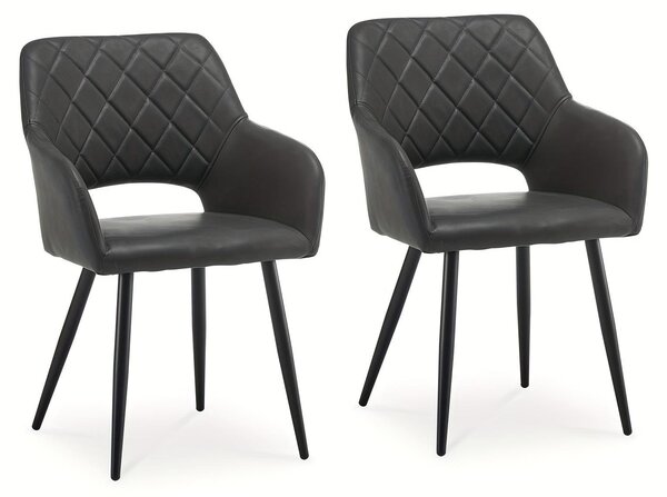 Jídelní židle - Židle - Designová židle - Kuchyňská židle - Barová stolička - Sada 2 kusů - Umělá kůže s paměťovou pěnou