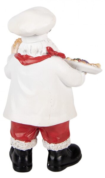 Bílá plastová vánoční dekorace Santa Claus – 11x8x18 cm
