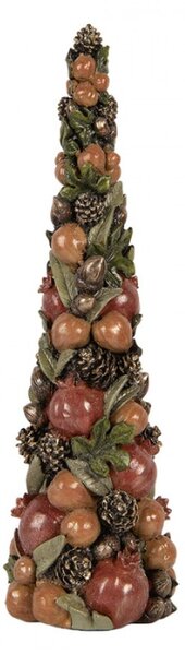 Hnědá plastová vánoční dekorace stromeček – 12x37 cm