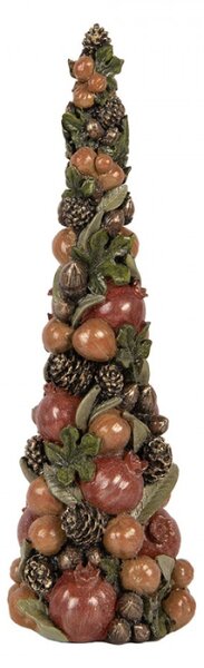 Hnědá plastová vánoční dekorace stromeček – 12x37 cm