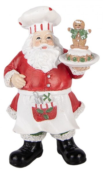 Červená plastová vánoční dekorace Santa Claus – 9x7x16 cm