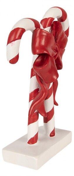 Červená plastová vánoční dekorace cukrová hůl – 12x5x16 cm