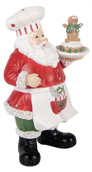 Červená plastová vánoční dekorace Santa Claus – 9x7x16 cm