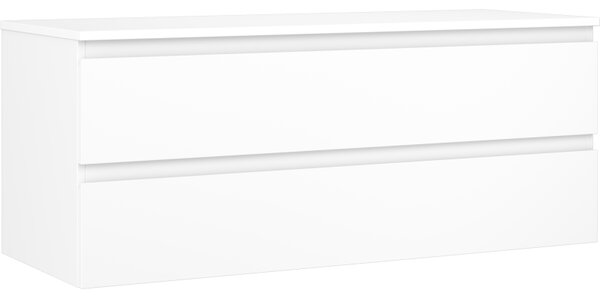 Mexen Orio, koupelnová skříňka 120 cm s horní částí, 2 zásuvky, bílá matná, 91A10-12047-2-BFFC01