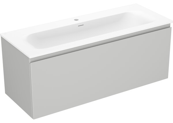 Mexen Orio, koupelnová skříňka 120 cm s umyvadlem Vela, 1 zásuvka, šedá matná/bílá matná, 91A10-12047-1-BF62-W23M01