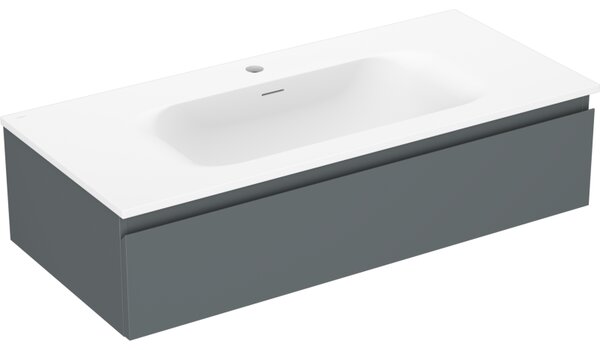 Mexen Orio, koupelnová skříňka 100 cm s umyvadlem Vela, 1 zásuvka, grafitová matná/bílá matná, 91A10-10023-1-BF66-W23M01