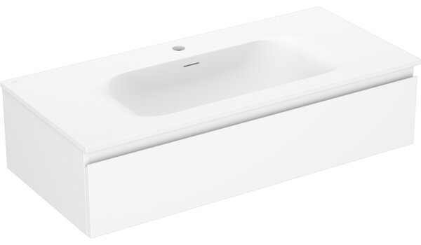Mexen Orio, koupelnová skříňka 100 cm s umyvadlem Vela, 1 zásuvka, bílá matná, 91A10-10023-1-BF01-W23M01