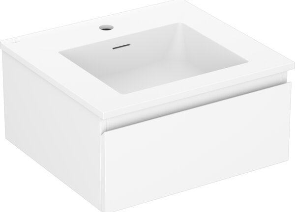 Mexen Orio, koupelnová skříňka 50 cm s umyvadlem Otis, 1 zásuvka, bílá matná, 91A10-05023-1-BF01-W18M01