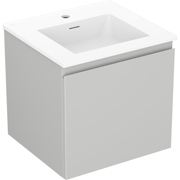 Mexen Orio, koupelnová skříňka 50 cm s umyvadlem Otis, 1 zásuvka, šedá matná/bílá matná, 91A10-05047-1-BF62-W18M01