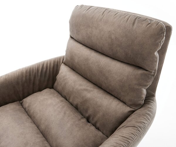 DELIFE Jídelní židle Abelia-Flex s područkami mikrovlákno taupe vintage křížová podnož široká nerezová ocel