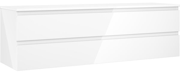 Mexen Orio, koupelnová skříňka 160 cm s horní částí, 2 zásuvky, bílá lesklá, 91A10-16047-2-BFFC00
