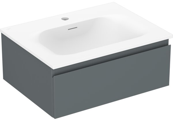 Mexen Orio, koupelnová skříňka 60 cm s umyvadlem Vela, 1 zásuvka, grafitová matná/bílá matná, 91A10-06023-1-BF66-W23M01