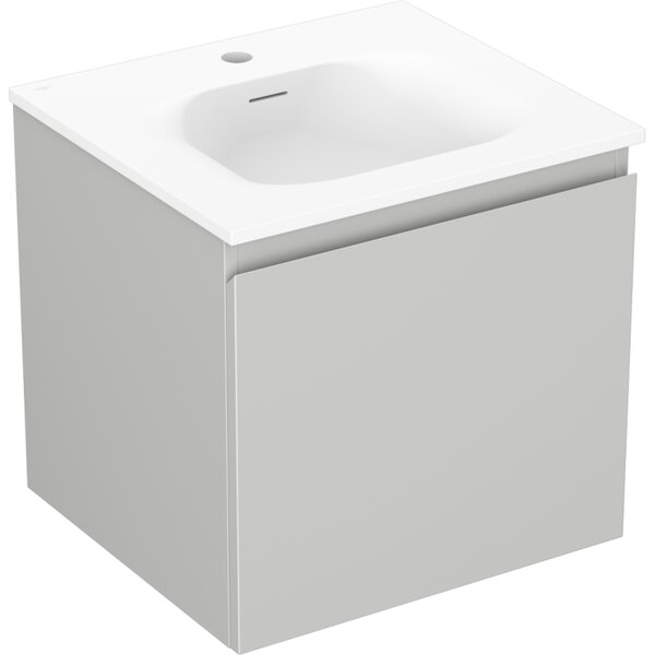 Mexen Orio, koupelnová skříňka 50 cm s umyvadlem Vela, 1 zásuvka, šedá matná/bílá matná, 91A10-05047-1-BF62-W23M01