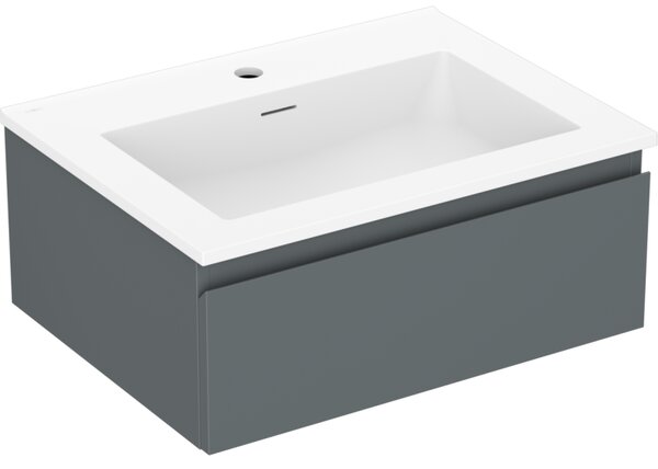 Mexen Orio, koupelnová skříňka 60 cm s umyvadlem Otis, 1 zásuvka, grafitová matná/bílá matná, 91A10-06023-1-BF66-W18M01