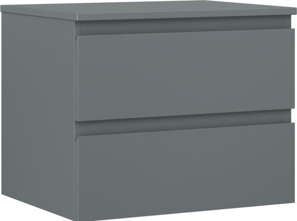 Mexen Orio, koupelnová skříňka 60 cm s horní deskou, 2 zásuvky, grafitová matná, 91A10-06047-2-BFFC66