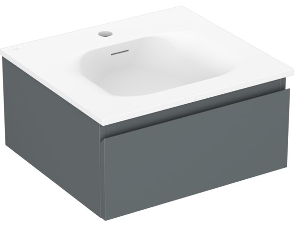 Mexen Orio, koupelnová skříňka 50 cm s umyvadlem Vela, 1 zásuvka, grafitová matná/bílá matná, 91A10-05023-1-BF66-W23M01