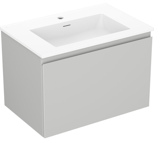 Mexen Orio, koupelnová skříňka 70 cm s umyvadlem Otis, 1 zásuvka, šedá matná/bílá matná, 91A10-07047-1-BF62-W18M01