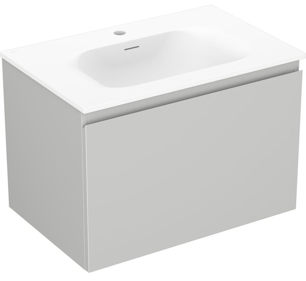 Mexen Orio, koupelnová skříňka 70 cm s umyvadlem Vela, 1 zásuvka, šedá matná/bílá matná, 91A10-07047-1-BF62-W23M01