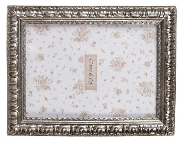 Stříbrný fotorámeček ve tvaru starého rámu na obrazy – pro fotografii o velikosti 13x18 cm