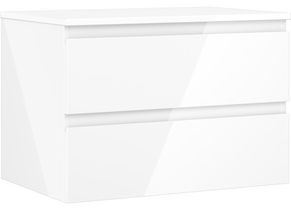 Mexen Orio, koupelnová skříňka 70 cm s horní částí, 2 zásuvky, bílá lesklá, 91A10-07047-2-BFFC00