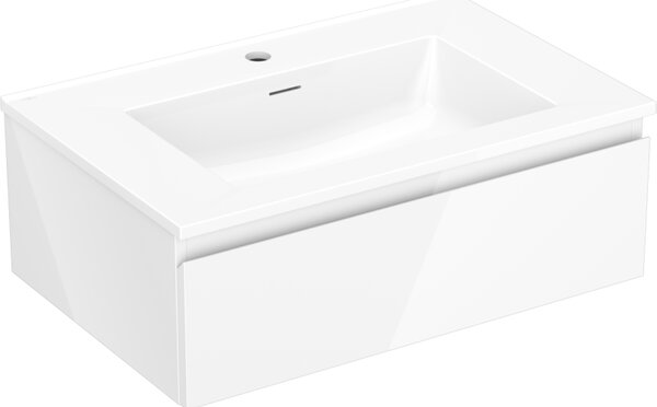 Mexen Orio, koupelnová skříňka 70 cm s umyvadlem Otis, 1 zásuvka, bílá lesklá, 91A10-07023-1-BF00-W18M00
