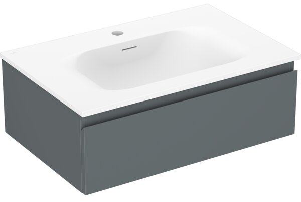 Mexen Orio, koupelnová skříňka 70 cm s umyvadlem Vela, 1 zásuvka, grafitová matná/bílá matná, 91A10-07023-1-BF66-W23M01
