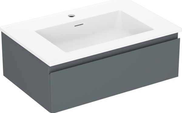 Mexen Orio, koupelnová skříňka 70 cm s umyvadlem Otis, 1 zásuvka, grafitová matná/bílá matná, 91A10-07023-1-BF66-W18M01