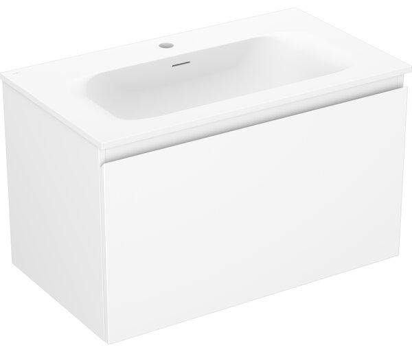Mexen Orio, koupelnová skříňka 80 cm s umyvadlem Vela, 1 zásuvka, bílá matná, 91A10-08047-1-BF01-W23M01