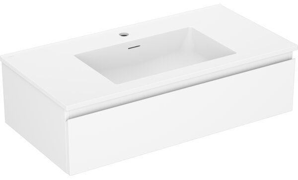 Mexen Orio, koupelnová skříňka 90 cm s umyvadlem Otis, 1 zásuvka, bílá matná, 91A10-09023-1-BF01-W18M01