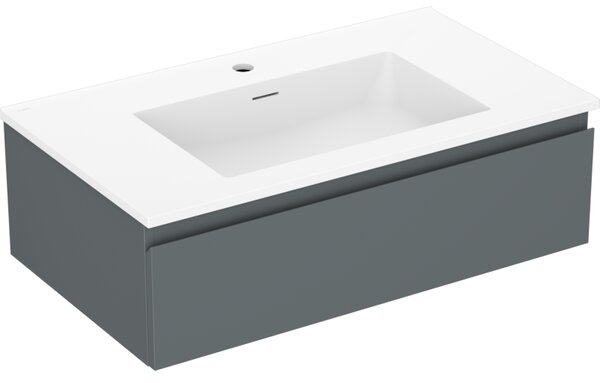 Mexen Orio, koupelnová skříňka 80 cm s umyvadlem Otis, 1 zásuvka, grafitová matná/bílá matná, 91A10-08023-1-BF66-W18M01