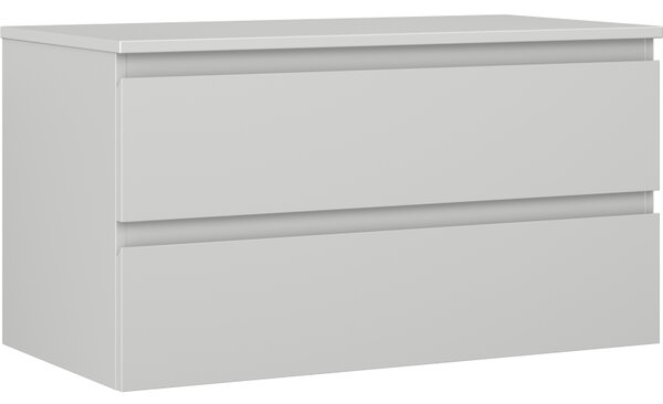 Mexen Orio, koupelnová skříňka 90 cm s horní deskou, 2 zásuvky, šedá matná, 91A10-09047-2-BFFC62