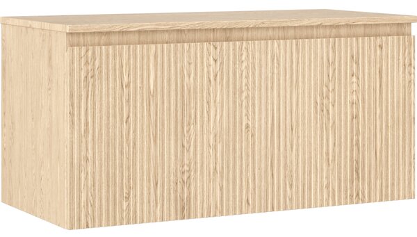 Mexen Rivel, koupelnová skříňka 100 cm s horní částí, 1 zásuvka, drážkovaná, dub, 91A20-10047-1-BFC81
