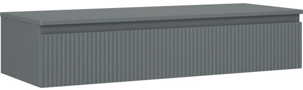 Mexen Rivel, koupelnová skříňka 120 cm s horní částí, 1 zásuvka, drážkovaná, grafit matná - 91A20-12023-1-BFC66