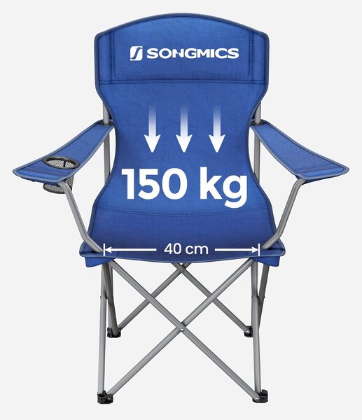 SONGMICS Set 2 ks kempingových židlí Glur modrý