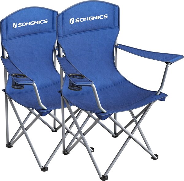 SONGMICS Set 2 ks kempingových židlí Glur modrý