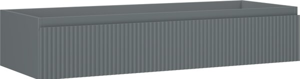 Mexen Rivel, koupelnová skříňka 120 cm, 1 zásuvka, drážkovaná, grafitová matná, 91A20-12023-1-BF66