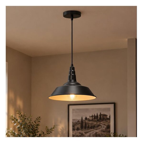 Aigostar - LED Lustr na lanku 1xE27/60W/230V pr. 36 cm černá