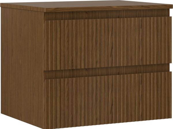 Mexen Rivel, koupelnová skříňka 60 cm s horní částí, 2 zásuvky, drážkovaná, ořech, 91A20-06047-2-BFFC86