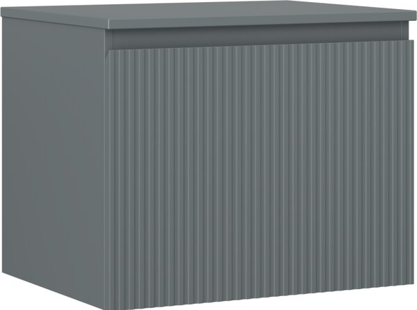 Mexen Rivel, koupelnová skříňka 60 cm s horní deskou, 1 zásuvka, drážkovaná, grafitová matná, 91A20-06047-1-BFC66