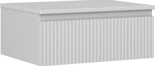 Mexen Rivel, koupelnová skříňka 60 cm s pracovní deskou, 1 zásuvka, drážkovaná, matná šedá, 91A20-06023-1-BFC62