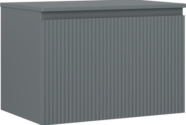 Mexen Rivel, koupelnová skříňka 70 cm s horní deskou, 1 zásuvka, drážkovaná, grafitová matná, 91A20-07047-1-BFC66