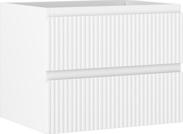 Mexen Rivel, koupelnová skříňka 60 cm, 2 zásuvky, drážkovaná, bílá matná, 91A20-06047-2-BFF01