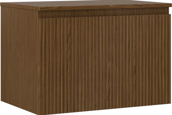 Mexen Rivel, koupelnová skříňka 70 cm s horní deskou, 1 zásuvka, drážkovaná, ořech, 91A20-07047-1-BFC86