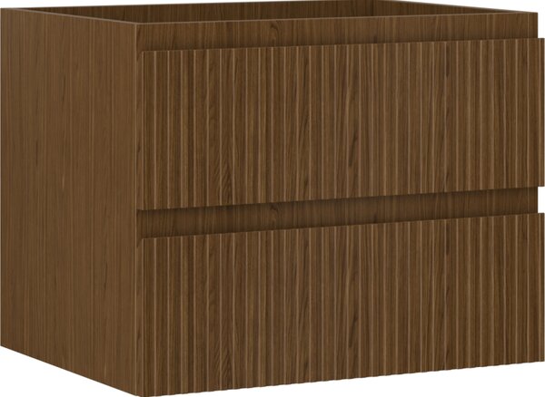 Mexen Rivel, koupelnová skříňka 60 cm, 2 zásuvky, drážkovaná, ořech, 91A20-06047-2-BFF86