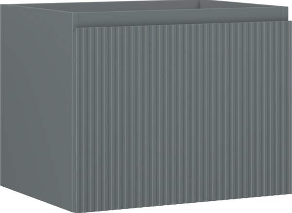 Mexen Rivel, koupelnová skříňka 60 cm, 1 zásuvka, drážkovaná, grafitová matná, 91A20-06047-1-BF66