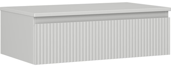 Mexen Rivel, koupelnová skříňka 80 cm s pracovní deskou, 1 zásuvka, drážkovaná, šedá matná, 91A20-08023-1-BFC62