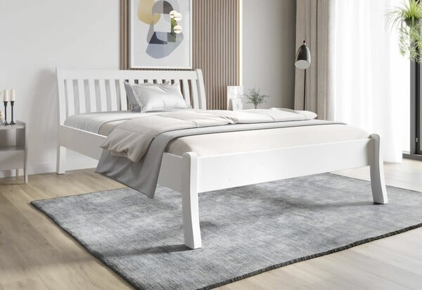 Dřevěná postel Nordica bílá, 160x200cm, masiv borovice