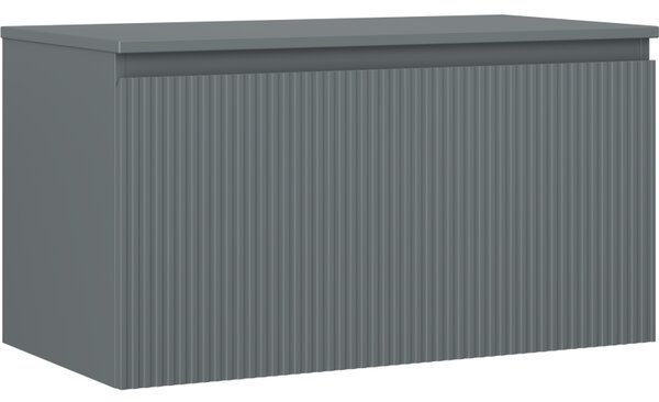 Mexen Rivel, koupelnová skříňka 90 cm s horní částí, 1 zásuvka, drážkovaná, grafit matná - 91A20-09047-1-BFC66