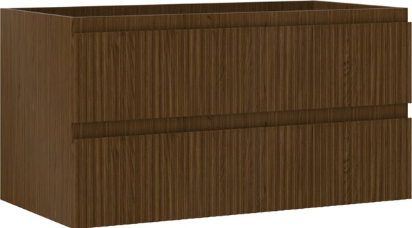 Mexen Rivel, koupelnová skříňka 90 cm, 2 zásuvky, drážkovaná, ořech, 91A20-09047-2-BFF86