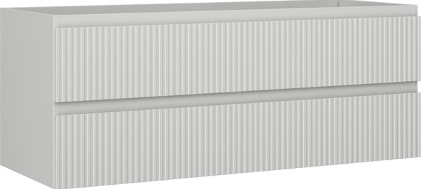 Mexen Rivel, koupelnová skříňka pod umyvadlo 120 cm, 2 zásuvky, drážkovaná, matná šedá, 91A20-12047-2-BFF62